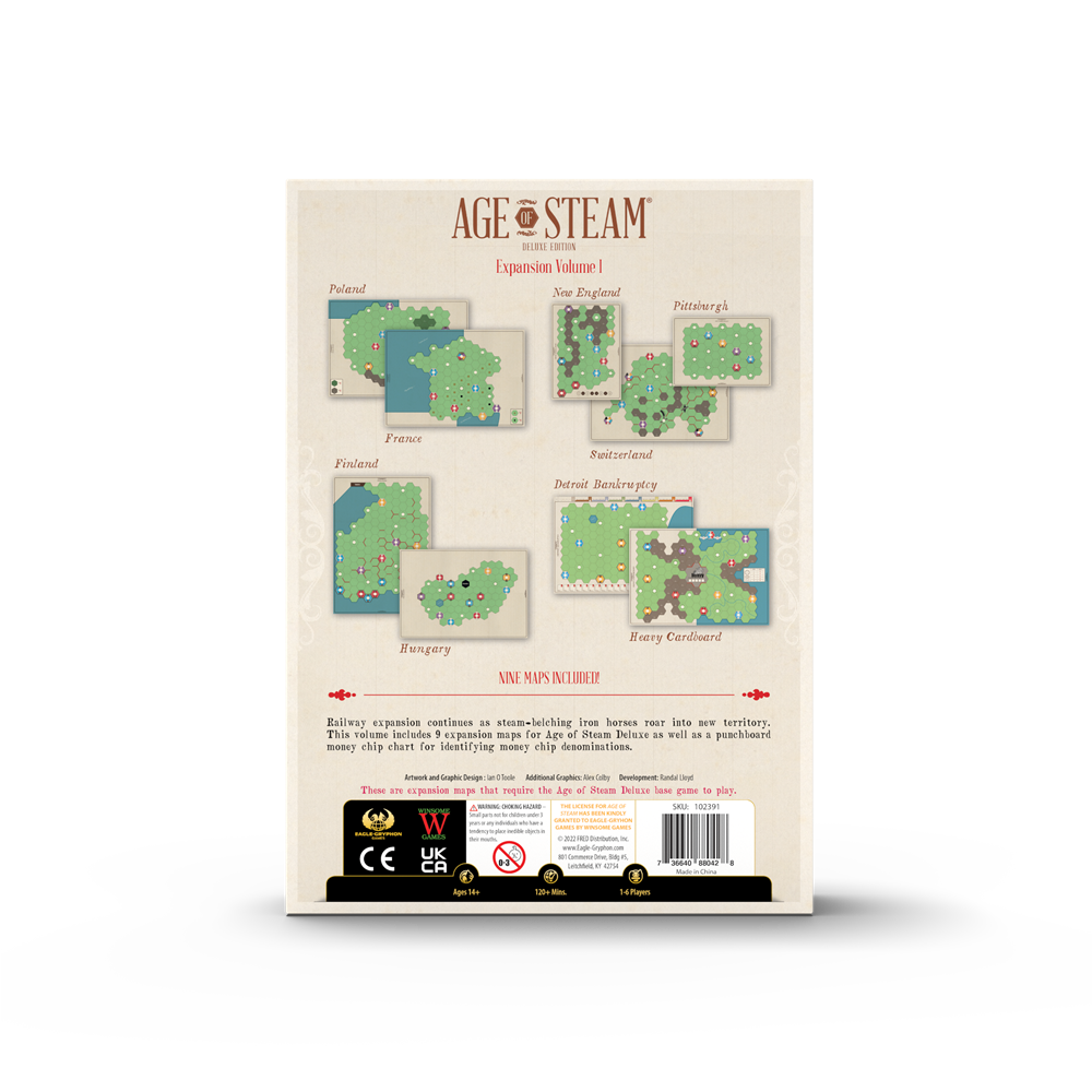 Age of Steam Deluxe: Expansion Volume I