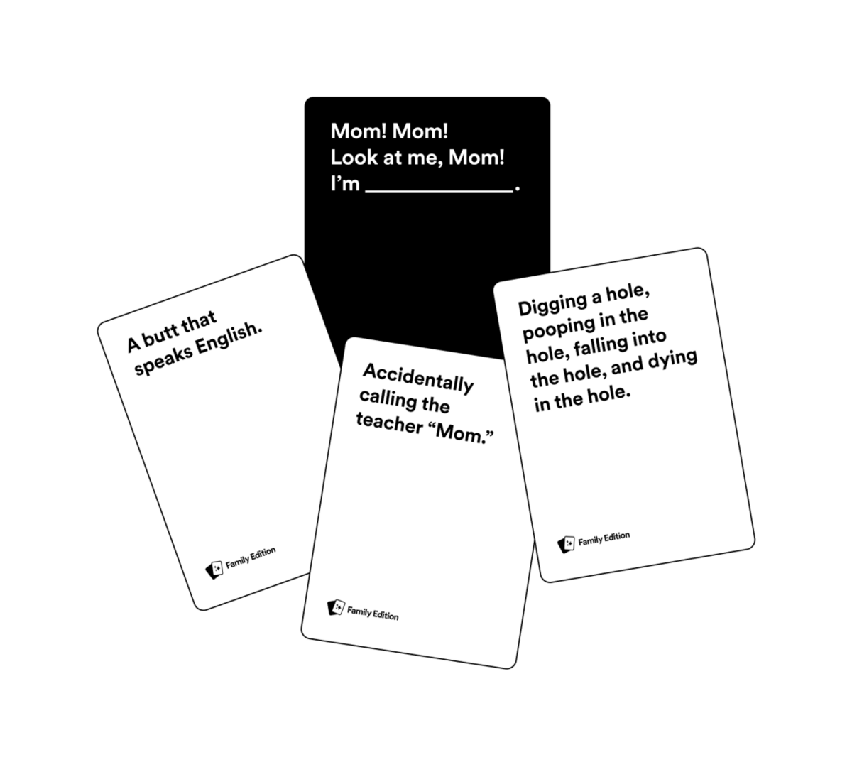 Cards Against Humanity Family Edition First Expansion Glow In The Dark Box