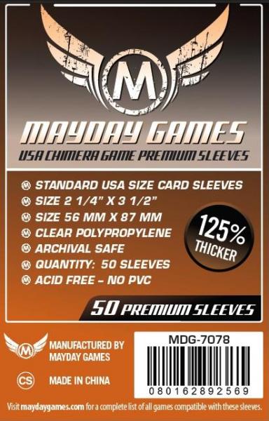 100  Mayday Games Card Sleeves 57,5 x 89mm (MDG-7078)