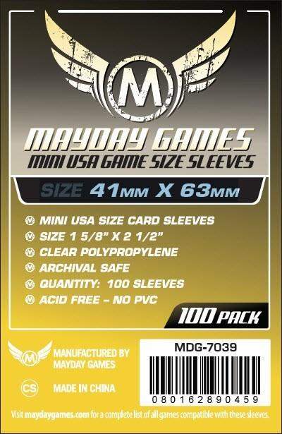 100  Mayday Games Card Sleeves 41 x 63mm (MDG-7039)