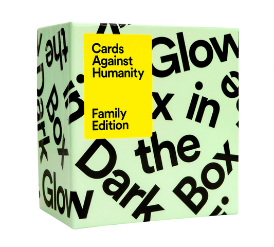 Cards Against Humanity Family Edition First Expansion Glow In The Dark Box