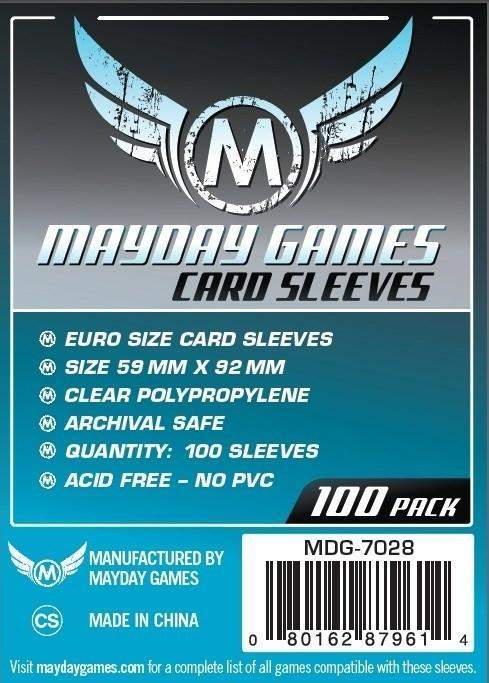 100 x Clear Standard European Card Sleeves 59mm x 92mm (MDG7028)