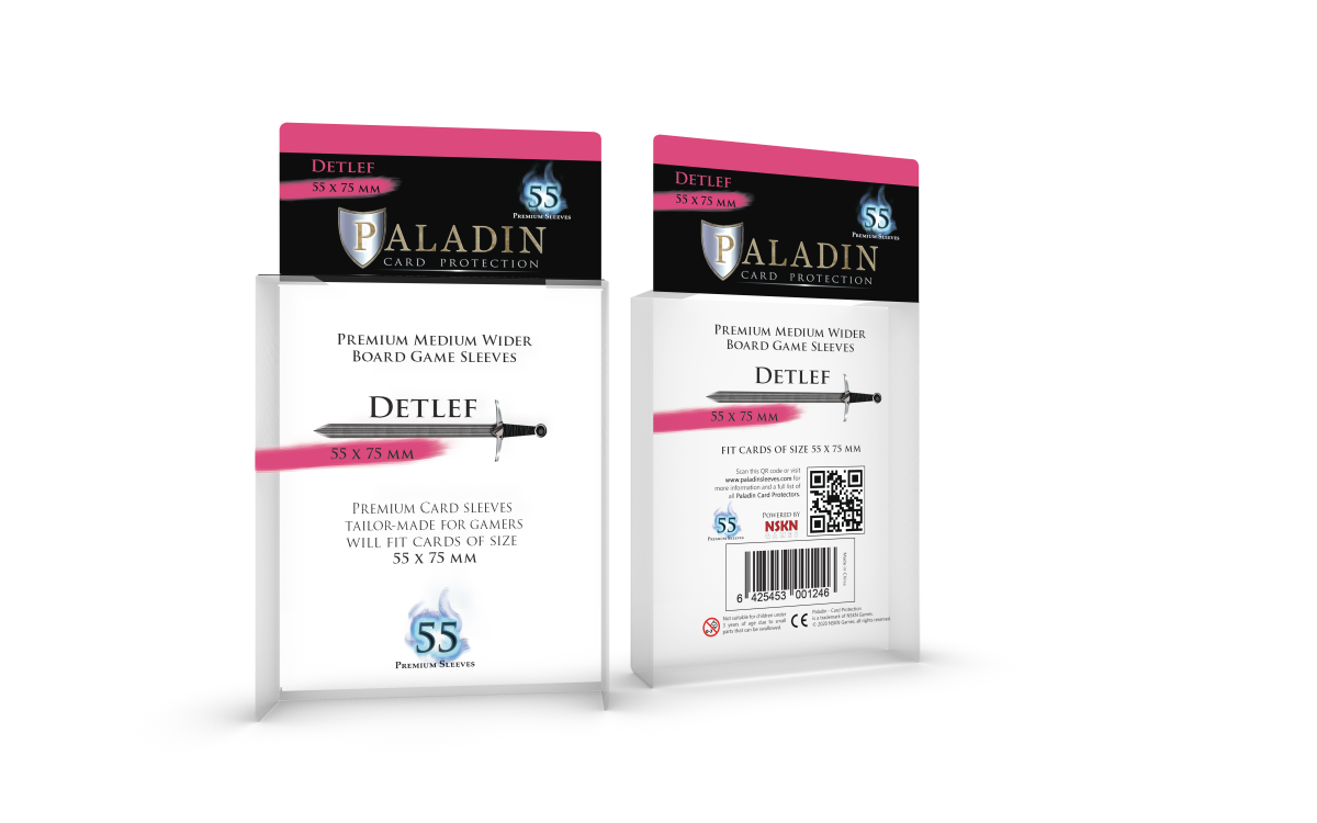 Paladin Sleeves - Detlef Premium Medium Wider 55x75mm (55 Sleeves)